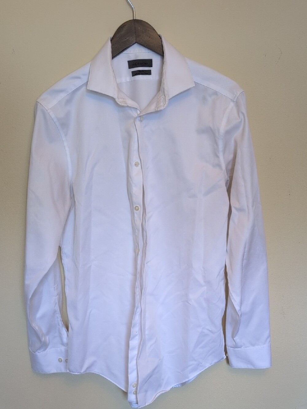 Calvin Klein Men’s White Slim Fit Dress Shirt - 15.5 32/33